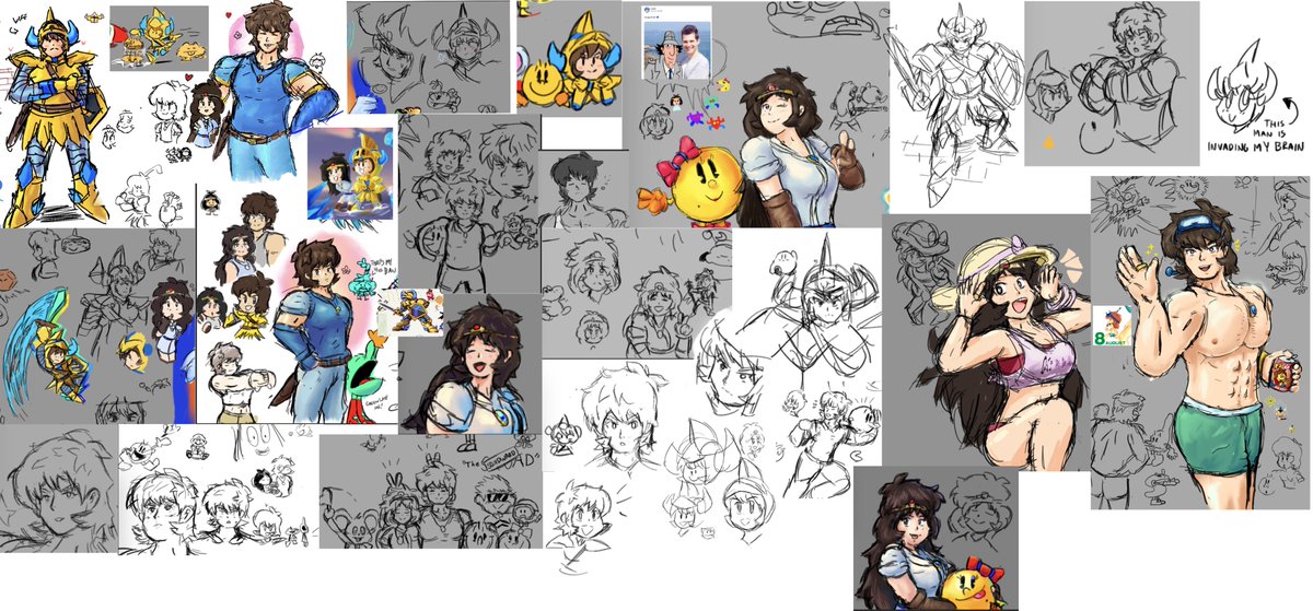 I wanted to share some of my Druaga doodles over the course of