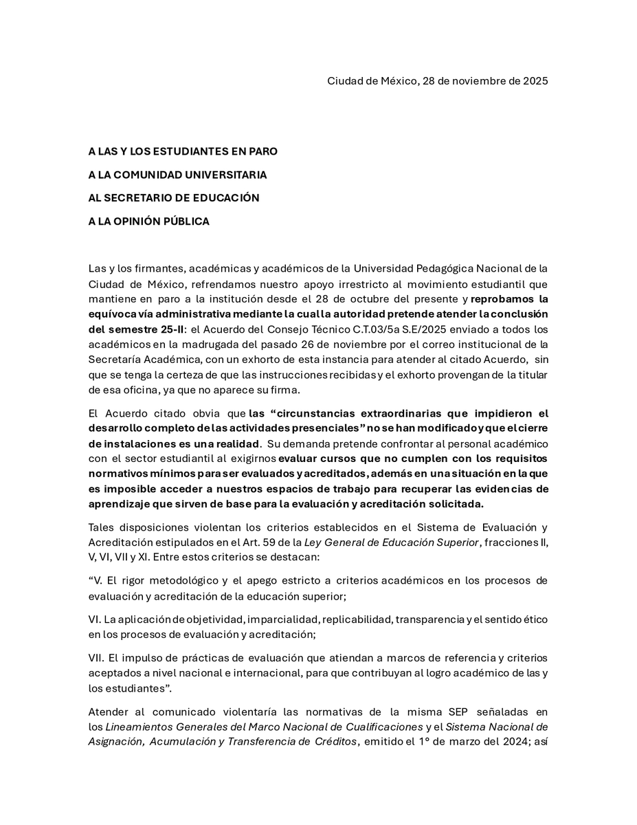 Comisión de Comunicación Asamblea de Académicos tweet media