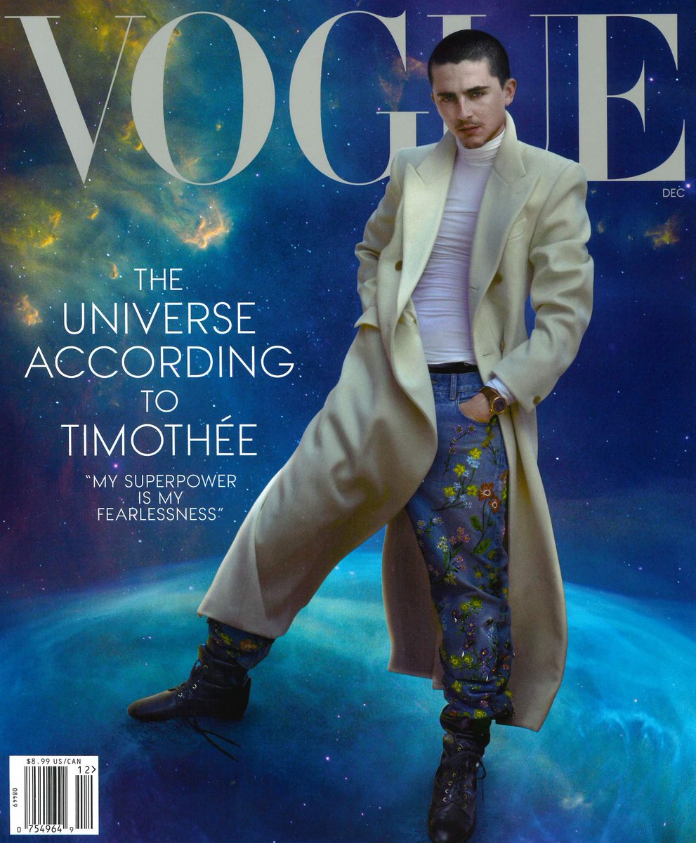 発売中の #VOGUE #US 12月号は #ティモシー・シャラメ が登場。ウェブ