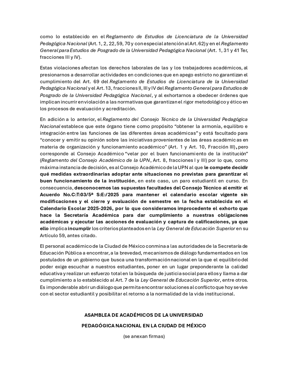 Comisión de Comunicación Asamblea de Académicos tweet media
