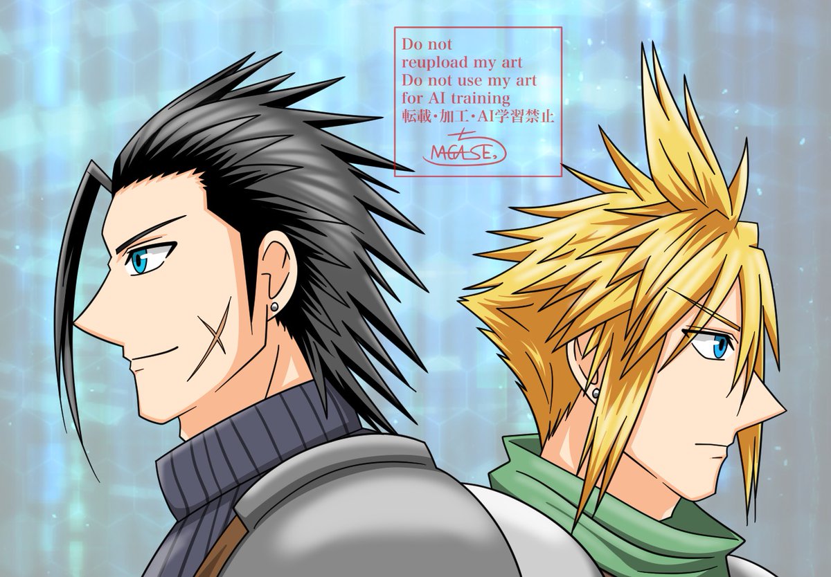 横顔練習 ザックスとクラウド #FF7 #FF7R #絵描きさんと繋がりたい