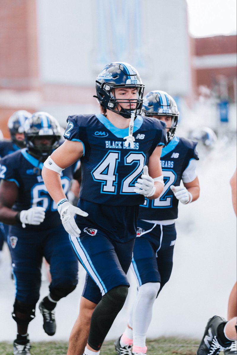 After careful consideration, I will be entering the transfer portal with 3 years of eligibility remaining. Thank you to the University of Maine and the coaches for the opportunity.

-6’6” 245
-77.5” Wingspan
-4.75 40
-33” vertical 
-TE/Long snapper