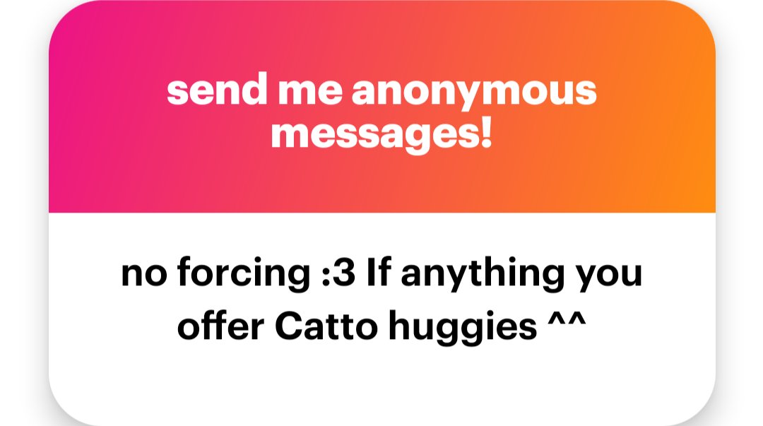 Give me pets. I'm not asking.

ngl.link/cattoimp