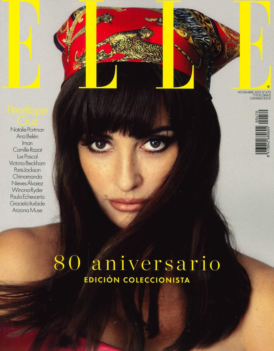 発売中の #ELLE #ESPANA 11月号は80周年記念号。表紙は #ペネロペ