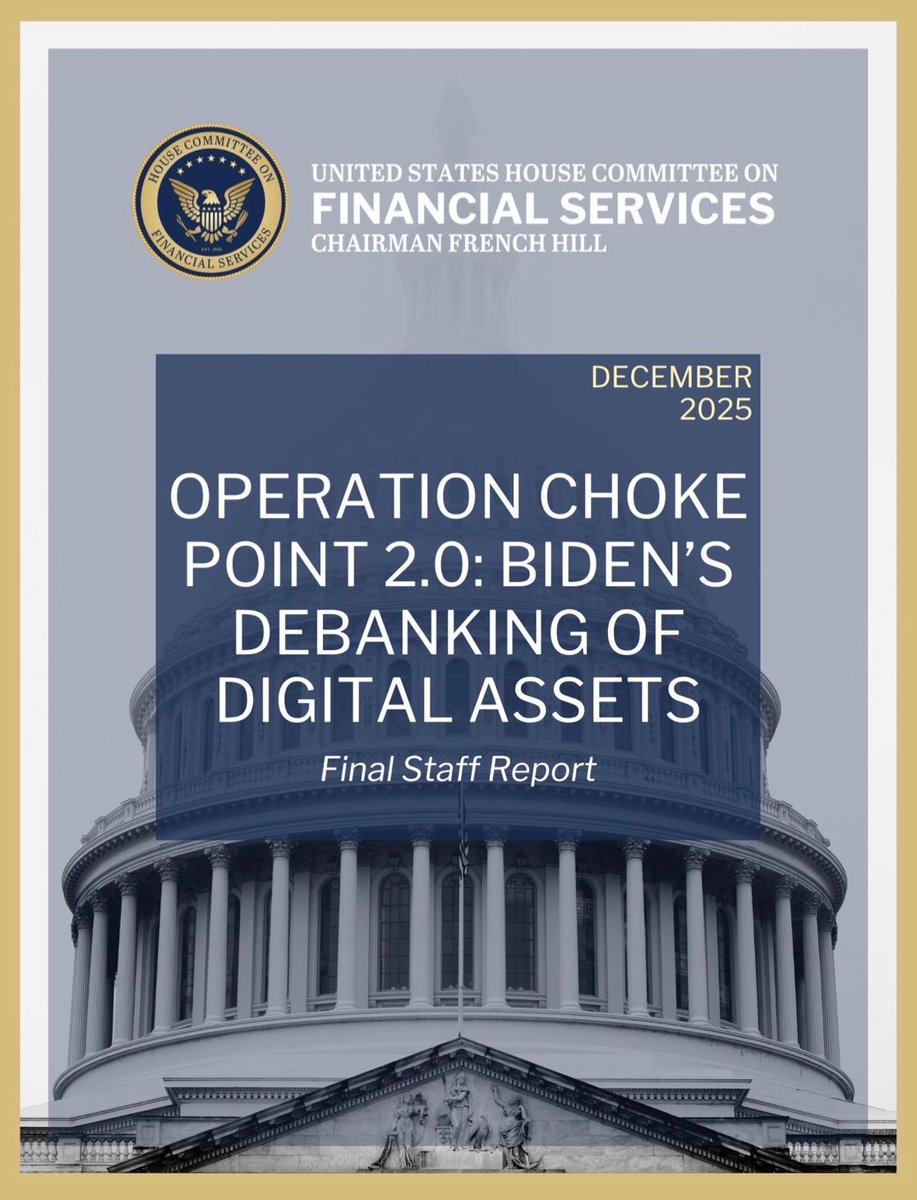 seanmdav's tweet image. I missed this last week, but House investigators put out a big report detailing the lengths to which the corrupt Biden admin went to debank its opposition. I either never knew or forgot that Biden debanked not just digital asset firms, but also their founders.