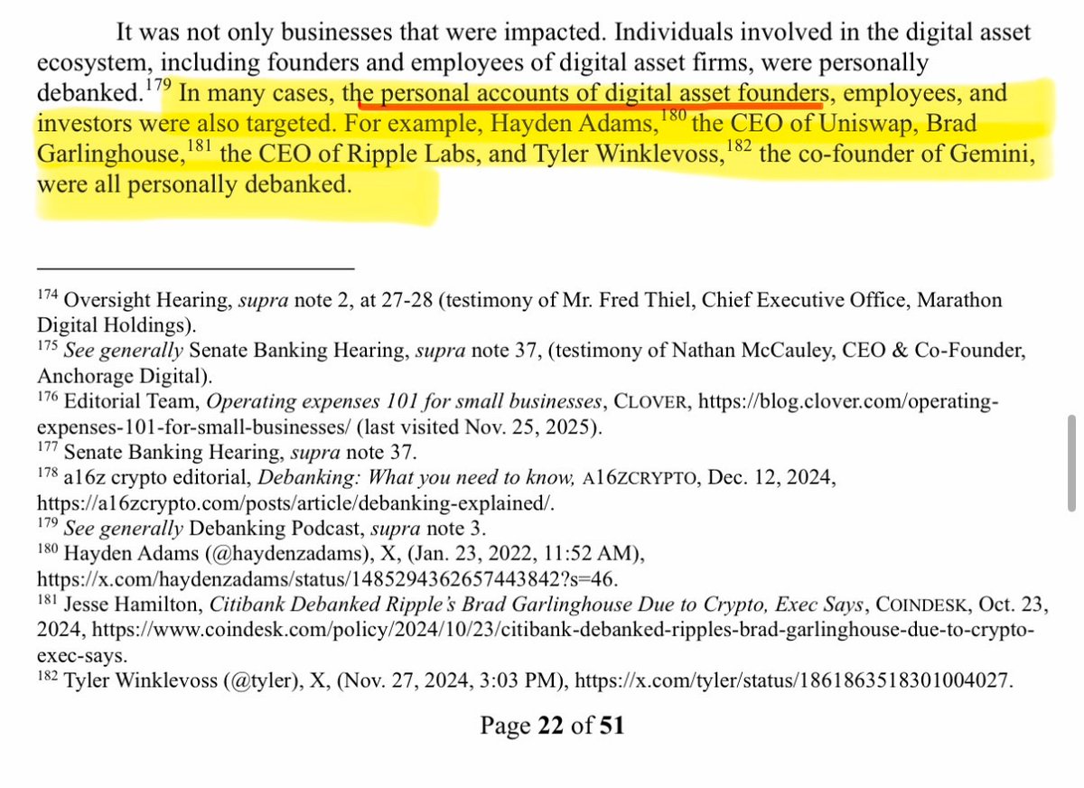 seanmdav's tweet image. I missed this last week, but House investigators put out a big report detailing the lengths to which the corrupt Biden admin went to debank its opposition. I either never knew or forgot that Biden debanked not just digital asset firms, but also their founders.