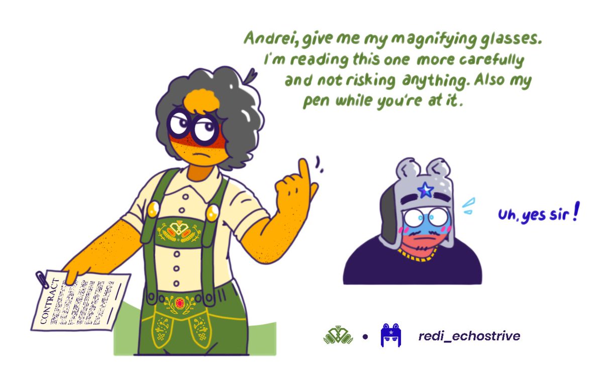 Get yourself a man who will do anything you say.

I have not drawn Dagobert in a while.

#countryhumans
#countryhumansgermany
#countryhumansrussia
#rusger