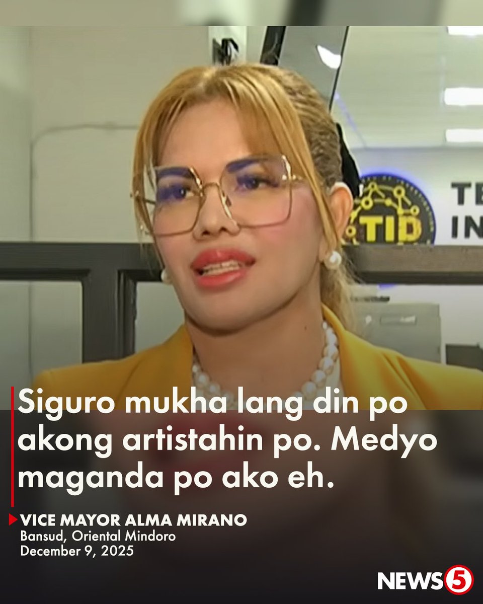 News5PH's tweet image. 'SIGURO MUKHA LANG DIN PO AKONG ARTISTAHIN'

Ito ang pabirong hirit ni Bansud, Oriental Mindoro Vice Mayor Alma Mirano sa pagpunta niya sa National Bureau of Investigation (NBI) - Techinical Intelligence Division nitong Martes, December 9.

Nauna nang pinadalhan ng subpoena ng…