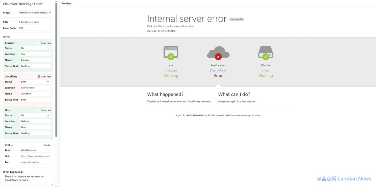 把問題甩給#Cloudflare：這個開源專案可以產生Cloudflare 伺服器中斷錯誤頁面，網站可以把錯誤頁面設定為自己伺服器的錯誤頁面。當使用者出現無法存取的情況時，看到提示可能誤以為這是Cloudflare 又掛了，而不是網站問題�