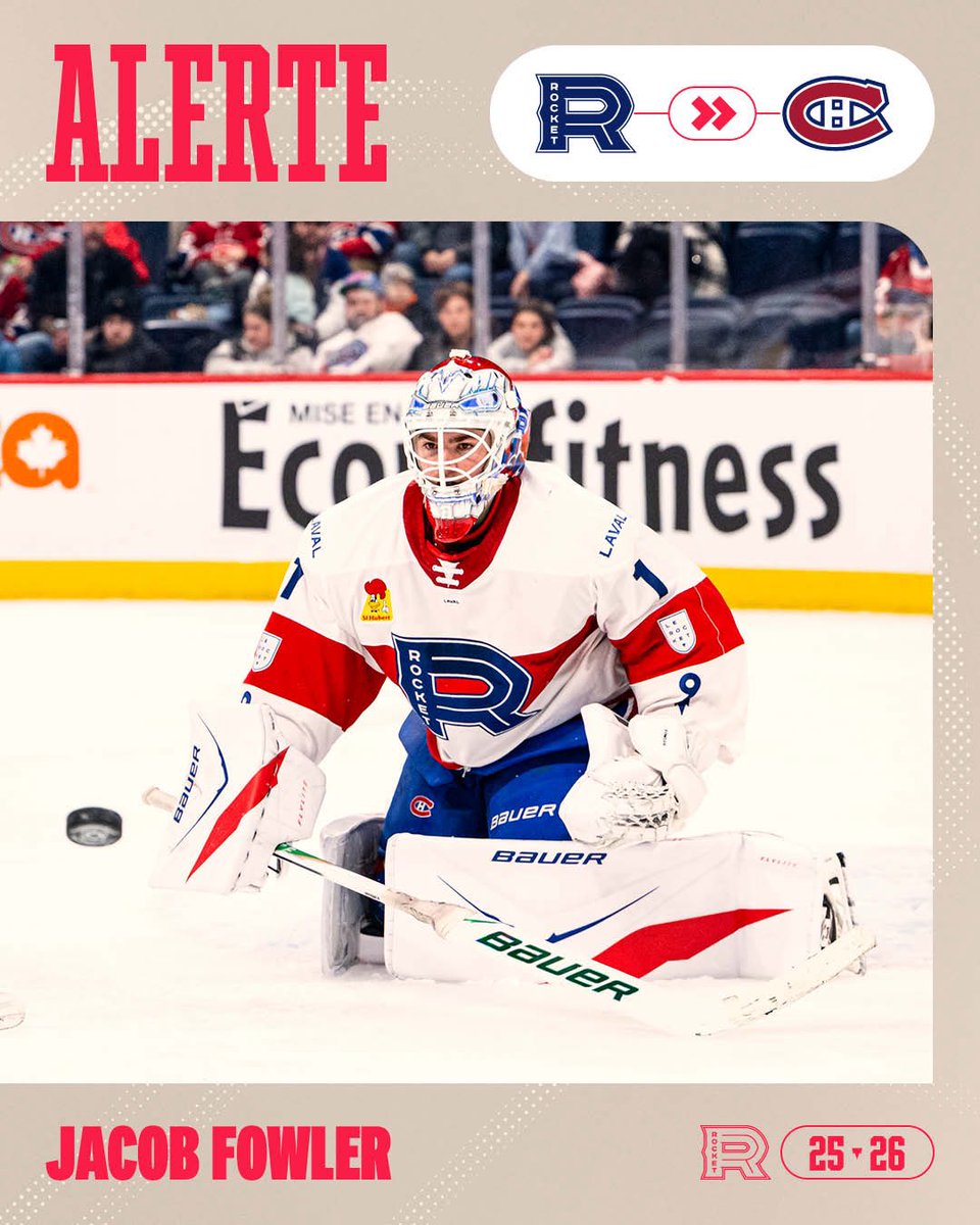 RocketLaval's tweet photo. Les Canadiens ont rappelé Owen Beck, Adam Engström et Jacob Fowler du Rocket de Laval.
The Canadiens have recalled Owen Beck, Adam Engström and Jacob Fowler from the Laval Rocket. https://t.co/E90g97fH7W