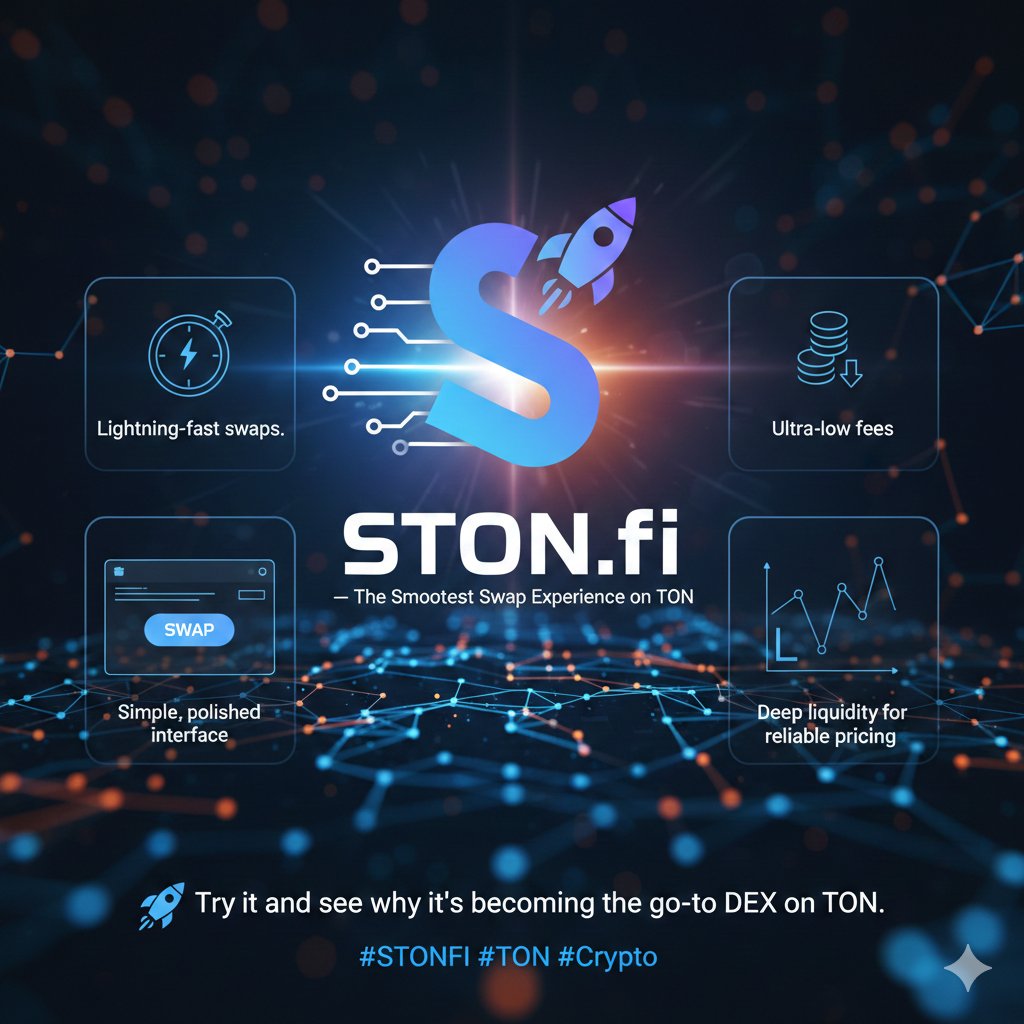 Sashab695959's tweet photo. @ston_fi.fi is setting the standard for seamless swapping on TON.
Blazing-fast swaps, tiny fees, deep liquidity, and a clean, intuitive interface, everything you need for a smooth DeFi experience. https://t.co/60ozzY2jLj
