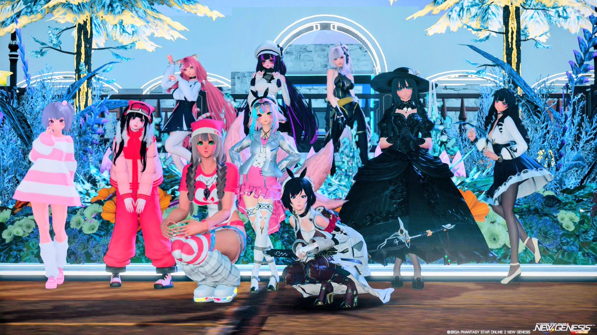 #PSO2_NGS　#PSO2NGS_SS
#恋妃の百色眼鏡SS　
#メンテの日じゃないけどssを貼る

皆さん、こんにちは〜🥰

今週は、今鋭意制作中の新しいCSに遊びに来てくれたひかるんさん(<a href="/hikarunn12091/">ひかるん🐍ship7🚢</a> )達と皆で撮影した時の物です。🥰

CSは近日オープン予定☺️👍