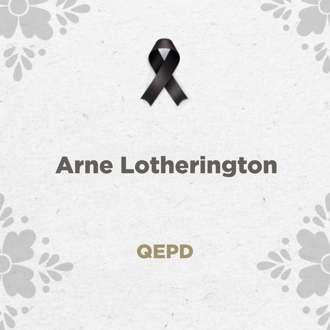 OliviaSalomonV's tweet photo. Con pesar nos unimos a la pena que embarga a la familia Lotherington Miranda por el sensible fallecimiento de Arne Lotherington.

A su esposa, Patricia, y a sus hijas e hijo, Sofía, Nina, María y Randi, les extendemos nuestras más sinceras condolencias, con el deseo de que encuentren consuelo en el amor que sembró. #DEP