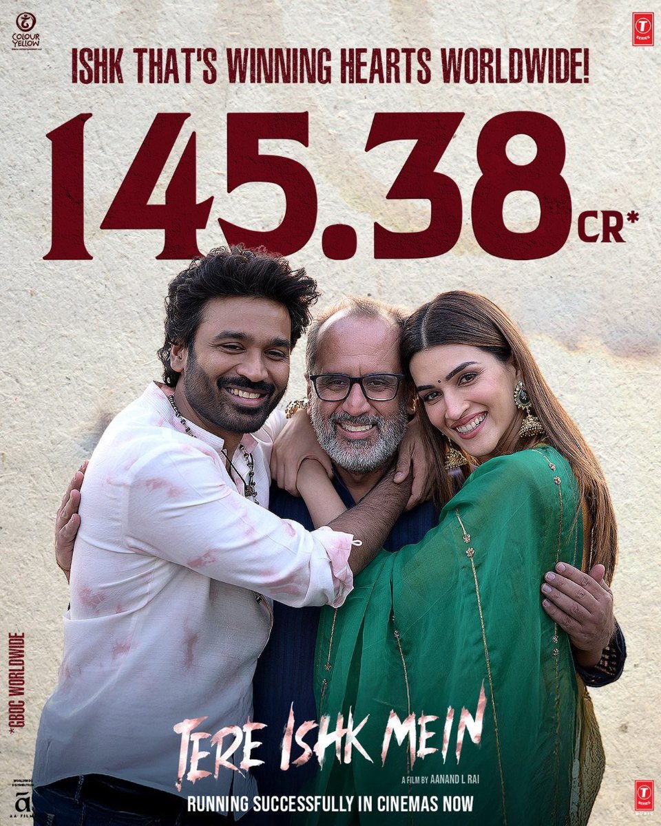 aliieee_malik's tweet photo. The world is watching, feeling, and celebrating their ISHK! 🔥❤️‍🔥

#TereIshkMein running successfully in cinemas near you, in Hindi, Tamil and Telugu.

Book your tickets now! 🎟️ https://t.co/AIPgiFrGpp