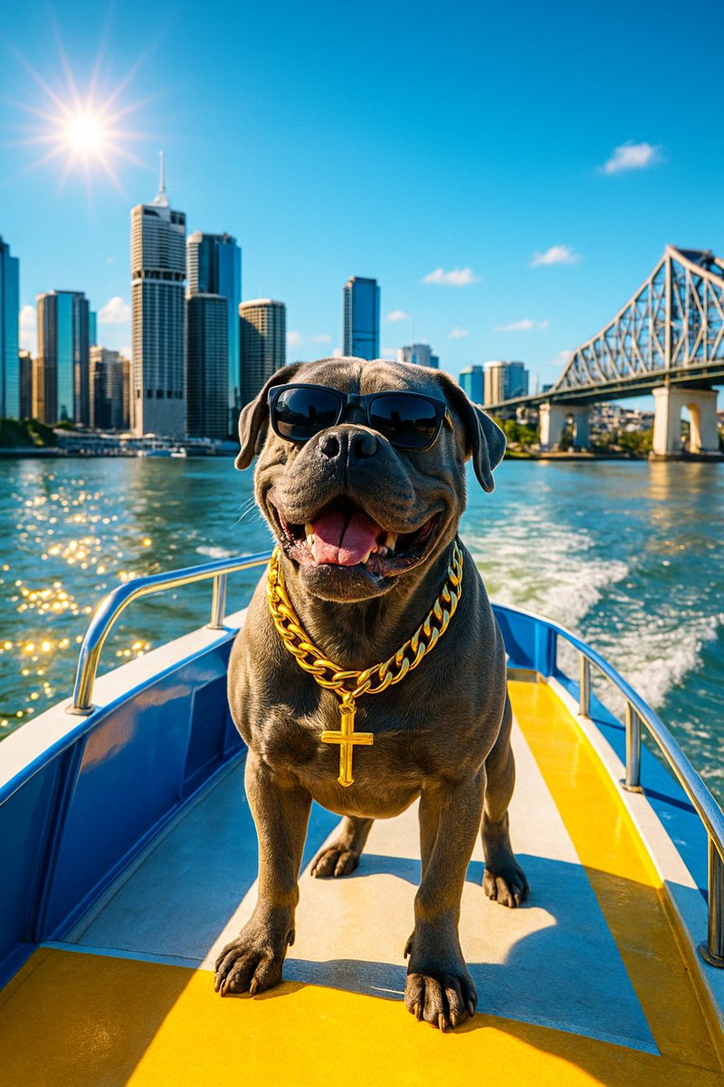 🌊 Brisbane shining ☀️
🐶 Rocky smiling 💫
⛵ M$TF rising  🔥
💬 Hop on - the river only flows one way from her. 📈
#Solana #Next100x #Doghouse #Memecoin
Buy: jup.ag/tokens/Cq5NZrj…