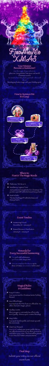 🎄   ⑅︎✧･ﾟ: ✧･ﾟ: 🎄:･ﾟ✧:･ﾟ✧⑅︎⑅︎✧･ﾟ: ✧･ﾟ: 🎄:･ﾟ✧:･ﾟ✧⑅︎
MoMo's Christmas Summoning Circle: Bring the Magic to Your World!

The festive season is twinkling, and my heart is bursting with excitement! This year, I want to do something extra special—I