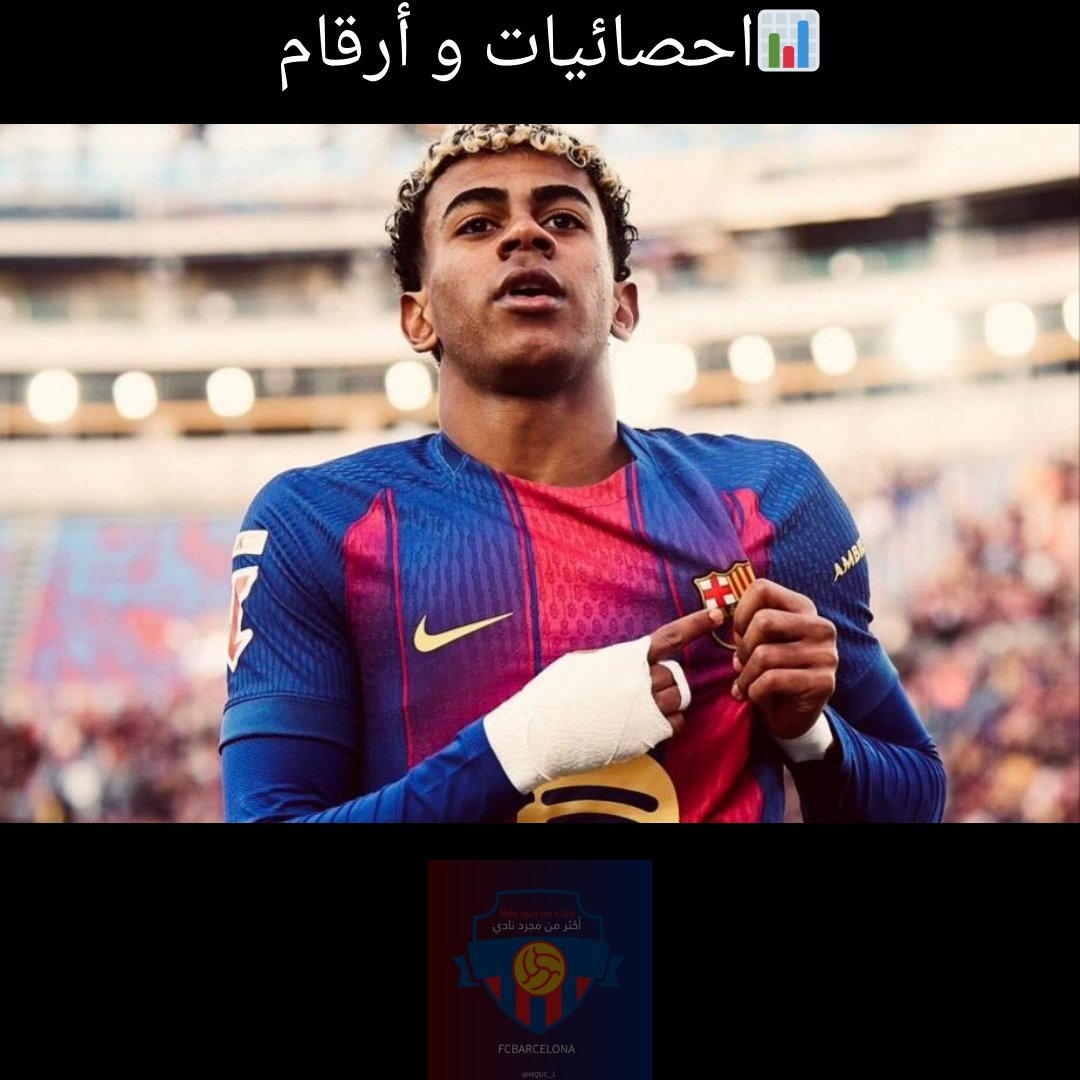 MQUC_1's tweet photo. مسيرة لامين يامال مع #برشلونة الفريق الأول. 
3 مواسم 
122 مباراه 
69 مساهمة 
33 هدف 
36 اسيست https://t.co/2VccTPDs0Z