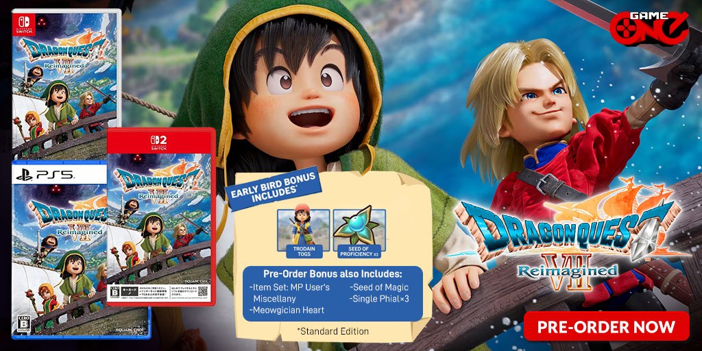 gameoneph's tweet image. 𝗣𝗥𝗘-𝗢𝗥𝗗𝗘𝗥 𝗡𝗢𝗪: Dragon Quest VII Reimagined Standard Edition

DRAGON QUEST VII Reimagined is back! An unforgettable RPG adventure awaits! 

Reserve a copy 👉 bit.ly/2PCxubO

#comingsoon #dragonquestVIIreimagined #gameoneph