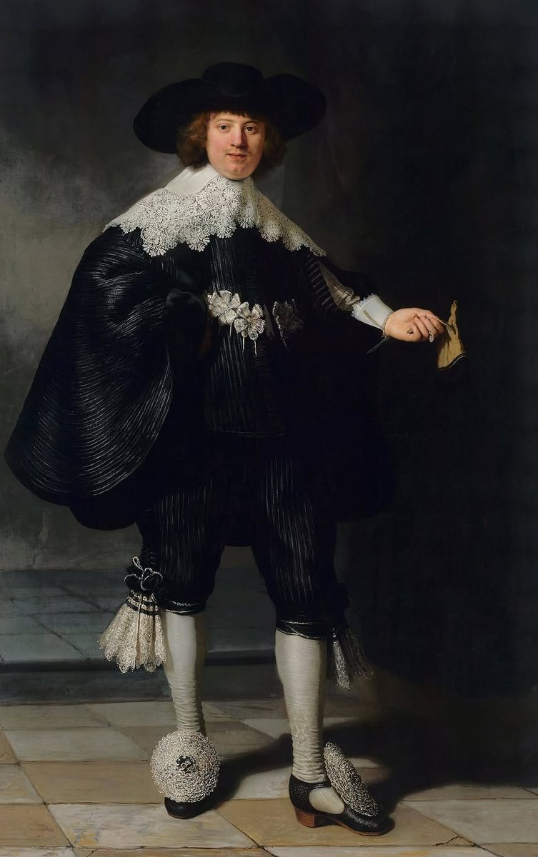 dieworkwear's tweet image. Maerten Soolmans, son of a wealthy Dutch merchant, in 1634. Someone in his social position today would likely wear a golf polo and dress sneakers.