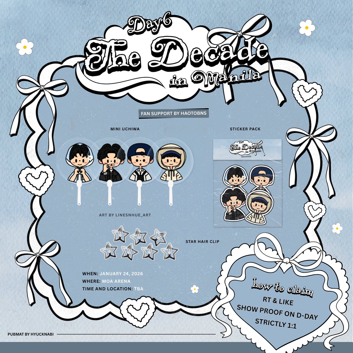 haotobns's tweet photo. ⋆𐙚₊˚⊹ DAY6 THE DECADE IN MANILA FAN SUPPORT BY @haotobns

✮ like + rt &amp; show proof upon claiming
✮ strictly 1:1 – limited quantity 
✮ time &amp; loc: tba

#DAY6 #The_DECADE_MANILA #TheDECADEinManila #DAY6inManila  #DAY6_10th_Anniversary_Tour https://t.co/rWMBM5V6pf