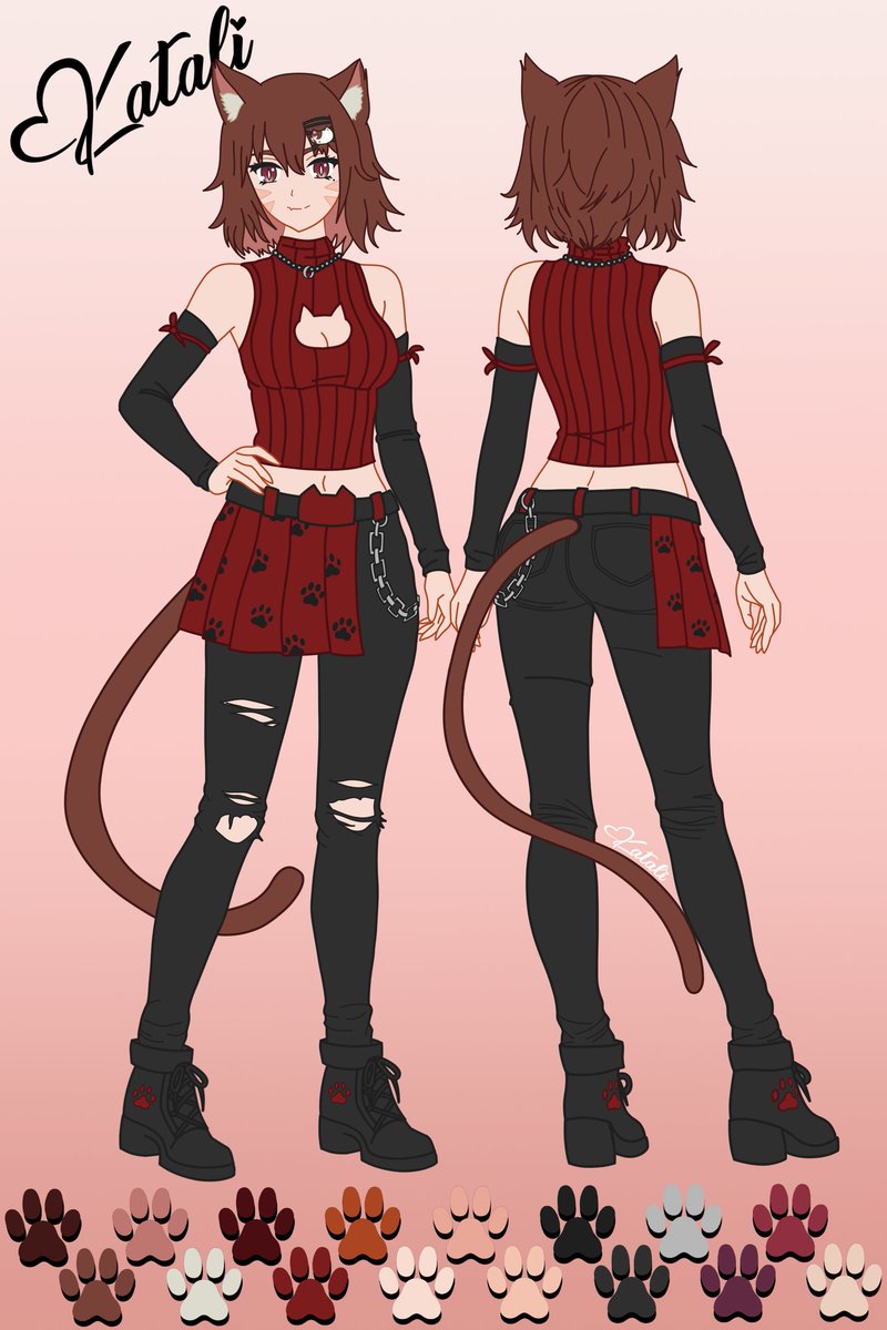 KataliVT's tweet image. It took me so long, but I finally finished an art piece after a long art break~! I'm trying to get back into art and hopefully I'll get to start sharing more here~!
For now, enjoy a Reference Sheet of myself~!