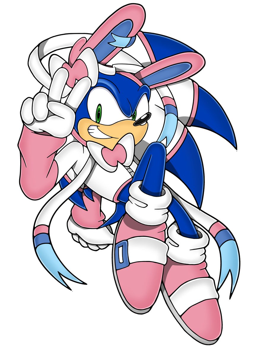 Sonic &amp; Sylveon in the Modern Uekawa art style!
#Sonic #Pokemon #Eeveelutions