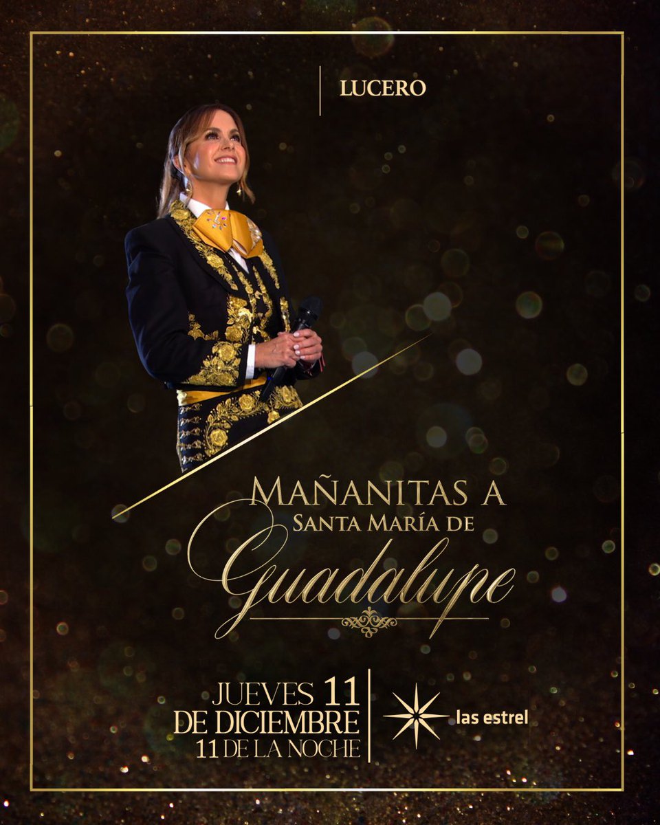 Este 11 de diciembre a las 11 de la noche no dejen de ver Las Mañanitas a la Virgen de Guadalupe a través de Las Estrellas. 
Como cada año, es un gran regalo cantarle con todo mi agradecimiento 💖🌹