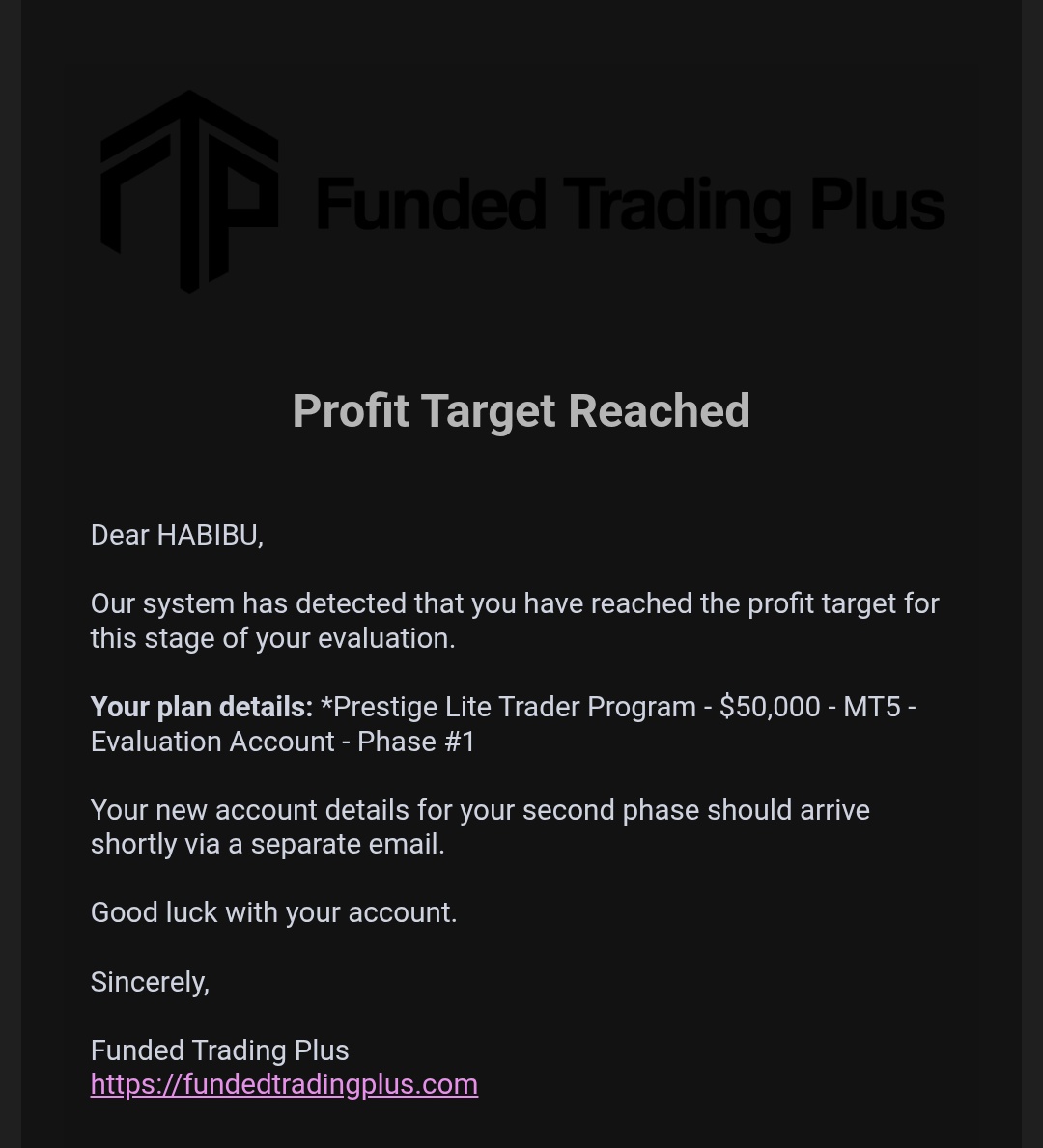 GM Third trade 😇🔥 Gold delivered perfectly.
Phase 1 passed ✅ and Phase 2 already activated. I’ll start trading it next week 🦅✌️

For those who’ve been asking about trying <a href="/FundedTradingP/">Funded Trading Plus</a>  they currently have a BOGO code running.

Use: BOGO 20% off + a free account after your