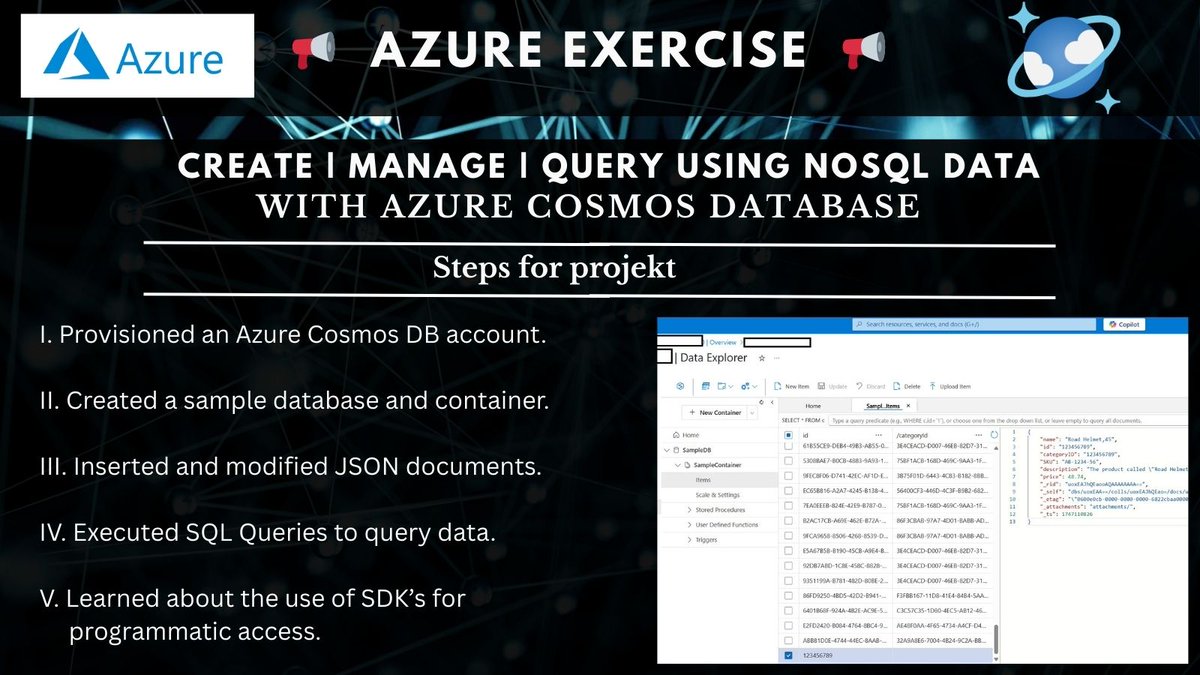 infosec_coder's tweet image. 💥   🛠️    Azure mini-projekt   🛠️   💥
@MSCloud #infosec #linux #webdev #devops #devsecops #database

Create | Manage | Query using NoSQL data   🤓

❤️   tech  life