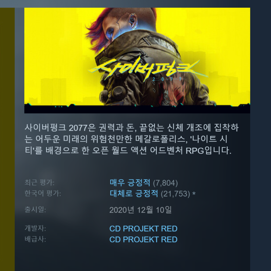 jam_lim's tweet photo. 사이버펑크 출시 5주년 축하해. 인생 게임. 100시간 넘게 플레이 한 유일한 게임. @CyberpunkGame https://t.co/G3S6qI12qU