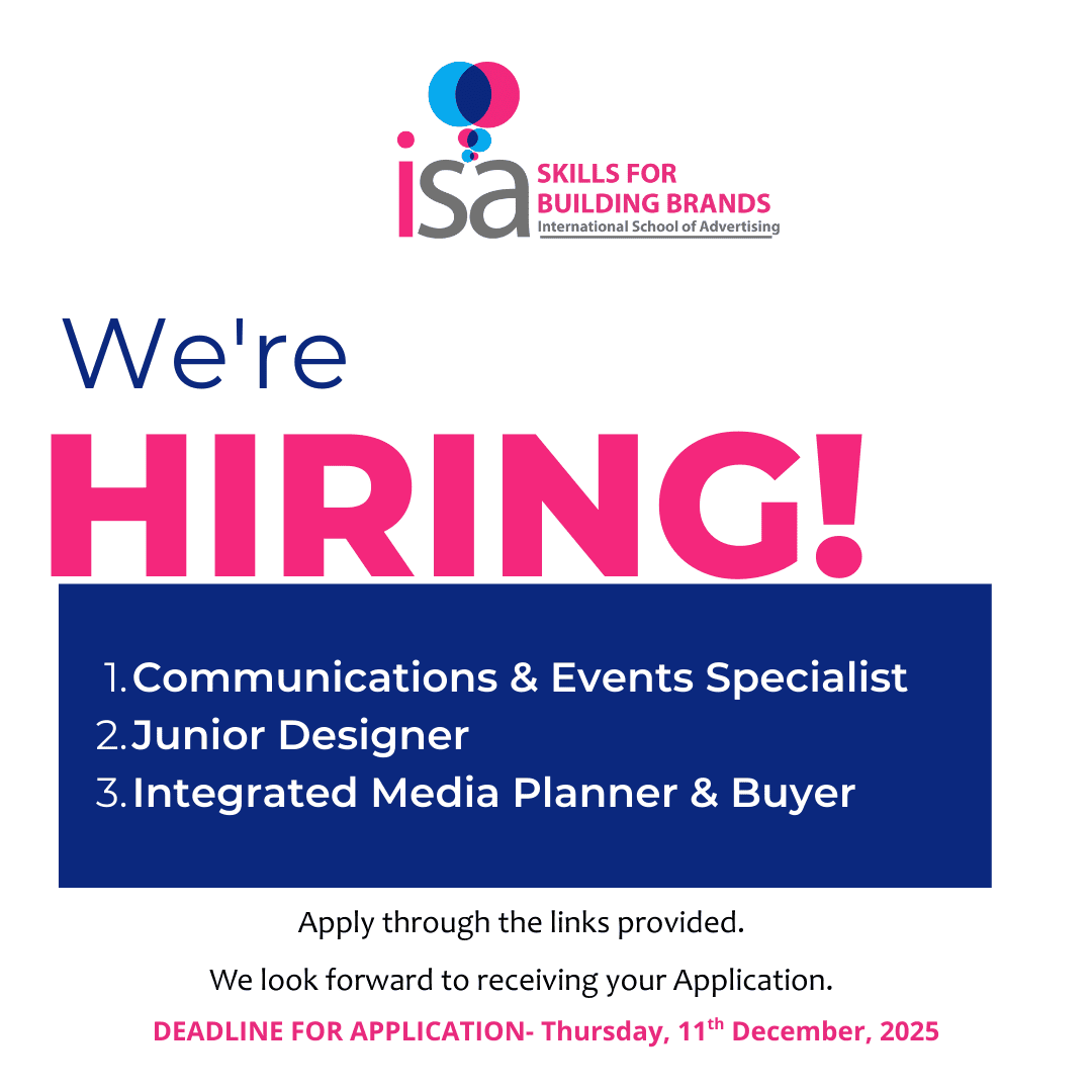 We’re Hiring!
If you’re passionate, creative, and ready to grow in a dynamic environment, we’d love to hear from you.

 Apply through the links
isa.himahr.com/careers/jobs/5
isa.himahr.com/careers/jobs/6
isa.himahr.com/careers/jobs/7
