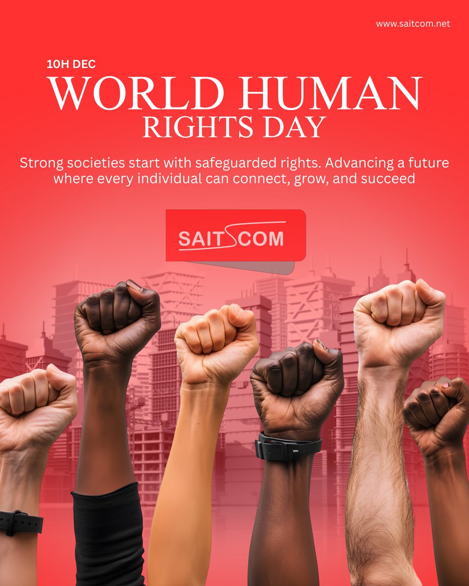 Saitcomm's tweet photo. الحقوق الإنسانية ليست مجرد مبادئ؛ إنها النبض الذي يدفع عالمنا إلى الأمام. وعندما تُصان كرامة الإنسان، تزدهر المجتمعات وتصبح المستقبلات أقوى. https://t.co/aFCngOA7yY