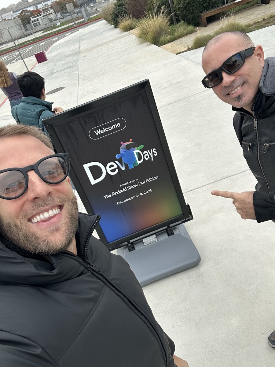 OddersLab's tweet photo. Our Business Director @JaimePichardoG and Game Director Juan José Flores just attended @Google Dev Days🔥
They got hands-on time with the new Google AI Display headset — exciting tech and big possibilities for the future of XR
Thanks for having us! 🚀
#devdays #GOOGLE https://t.co/NbcINFUu1u