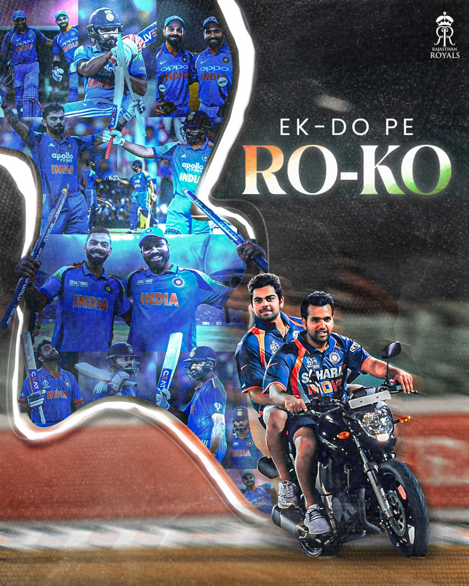 RAJASTHAN ROYALS POSTER FOR RO-KO 🇮🇳

- The Number 1 &amp; Number 2 ODI batter in the World.