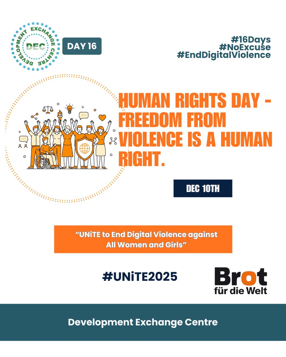 "This Human Rights Day, we reaffirm that freedom from violence is a fundamental human right. DEC stands with communities in protecting everyone’s dignity and safety. #HumanRightsDay #EndViolence #DEC #SafetyForAll"