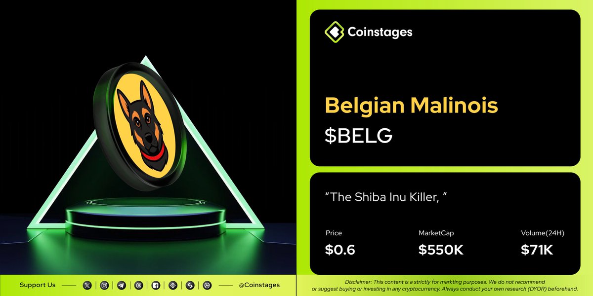 📢 Meet <a href="/Belgtoken/">Belg</a> | $BELG

"The Shiba Inu Killer"
Memecoin with a cause 400,000 BELG donated to <a href="/GiggleAcademy/">Giggle Academy</a> 

Marketcap: $550K
CA: 0x7e4DAB87cBD6307E8833Cc5C540ee151C6db4F42

#DYOR