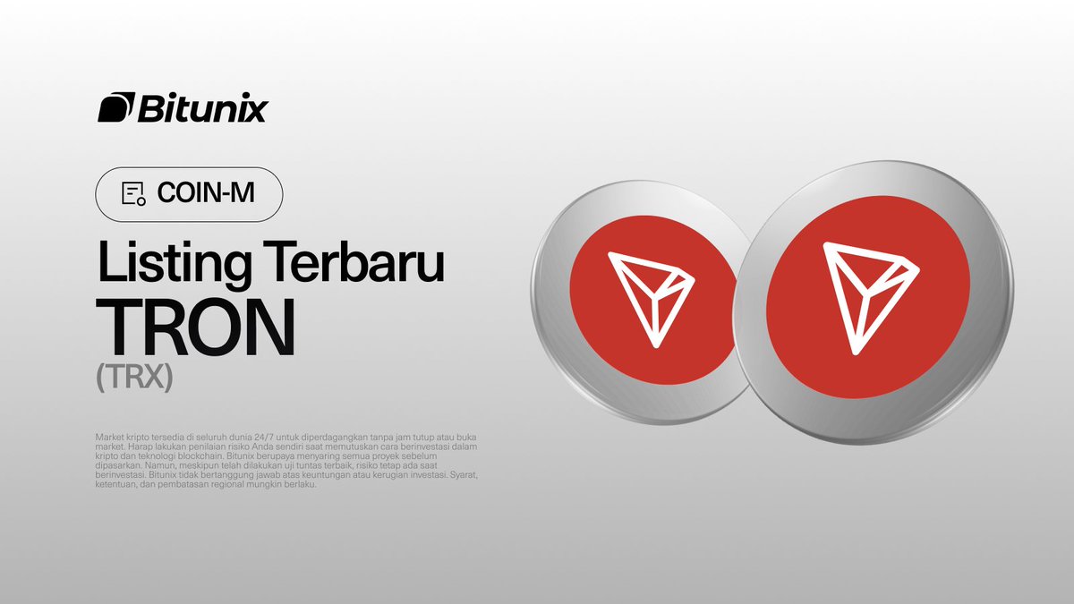 BitunixID's tweet image. 🔥 Listing Coin-M Terbaru! 🔥

$TRX, $BCH dan $SUI sekarang sudah tersedia untuk di #Bitunix Coin-M

Trading $TRX: bitunix.com/p/2r8m
Trading $BCH: bitunix.com/p/5I8H
Trading $SUI: bitunix.com/p/5C2X