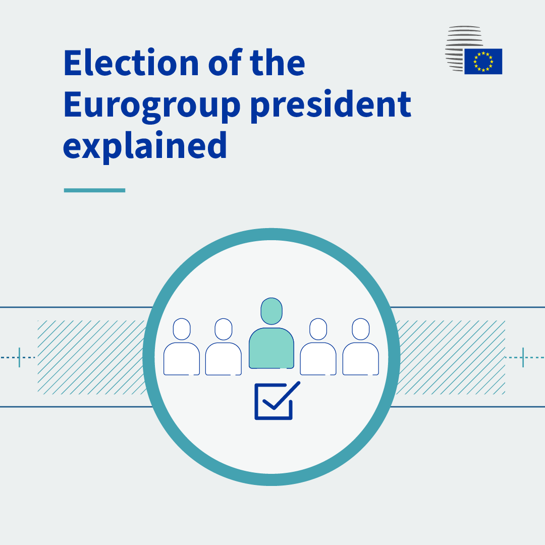 EUCouncil's tweet photo. Tomorrow euro area ministers will elect their next President.

Want to know how the procedure works? ➡️ https://t.co/lhEn5EBZqm https://t.co/xvCtSZW4sq