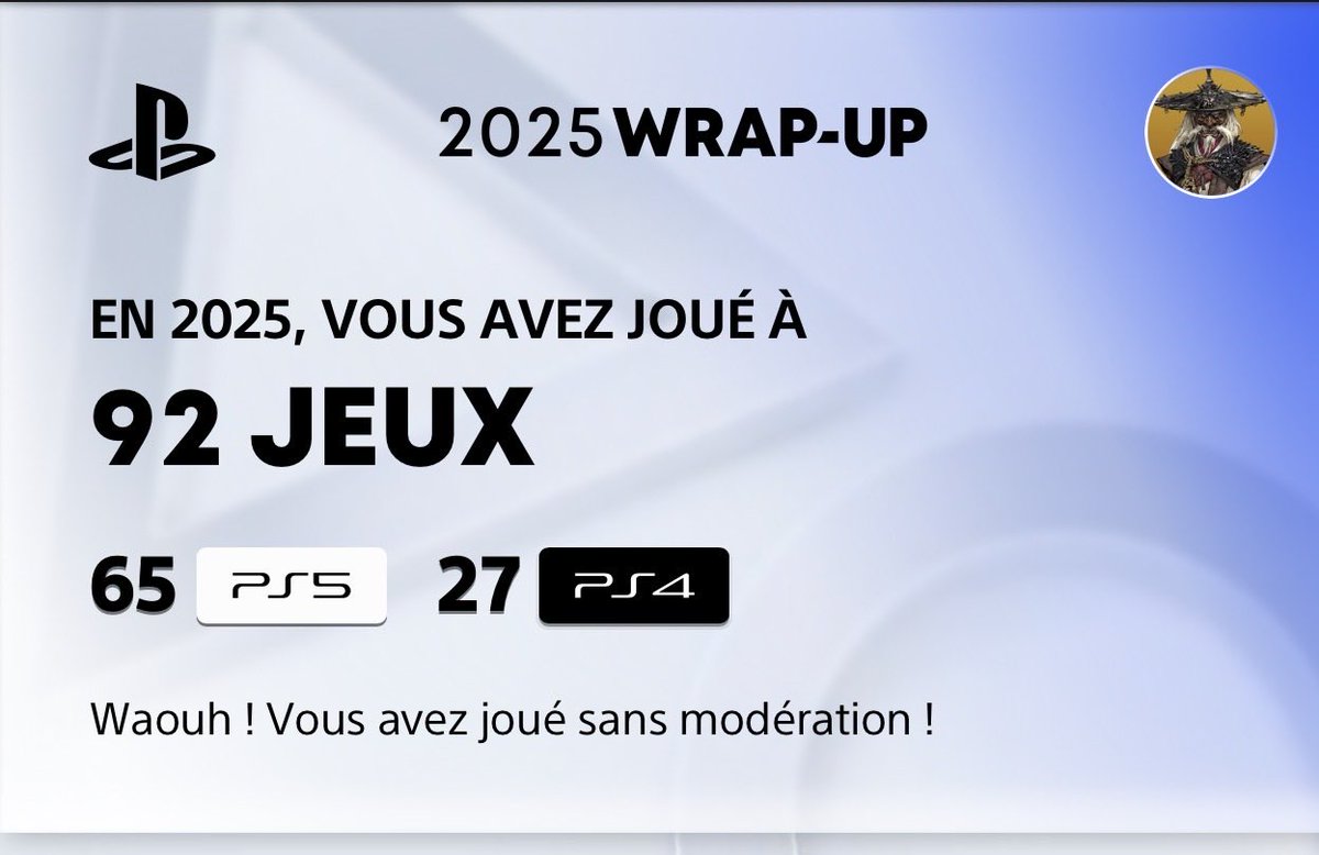 AcT_Factory's tweet image. Mon bilan 2025 sur PS5 #PlayStationWrapUp2025