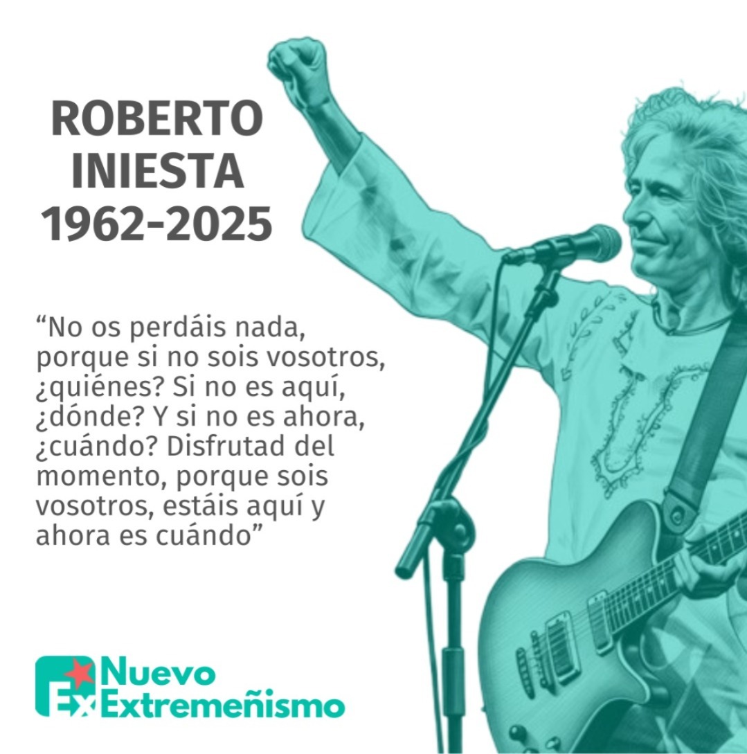 El mundo ha amanecido hoy mucho más feo y oscuro. Nos deja un referente de la música, de la poesía y de Extremadura.

Que la tierra te sea leve, Robe.