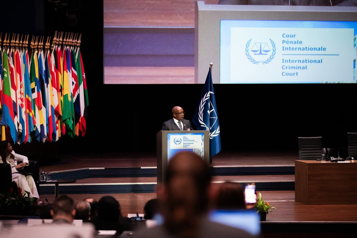The Minister of Justice and Correctional Services, Honourable Ramaotwana Nelson Ramaotwana at the 24th Session of the Assembly of State parties to the Rome Statute of the International Criminal Court held from the 1st to the 7th December 2025 at the Hague, Netherlands