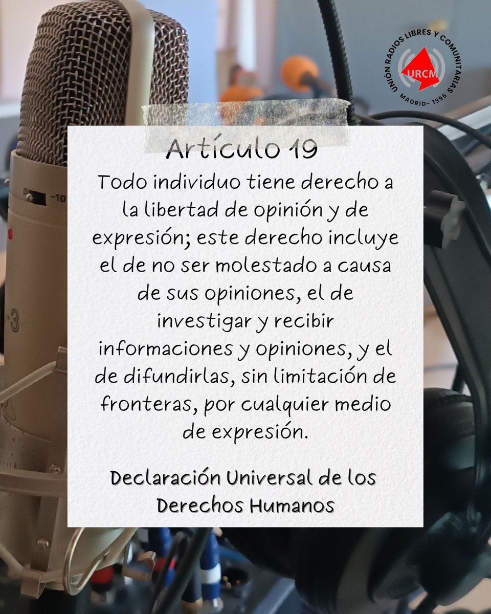 En el #DíaDeLosDerechosHumanos recordamos que la libertad de expresión por la que luchamos en los medios comunitarios es también uno de ellos.