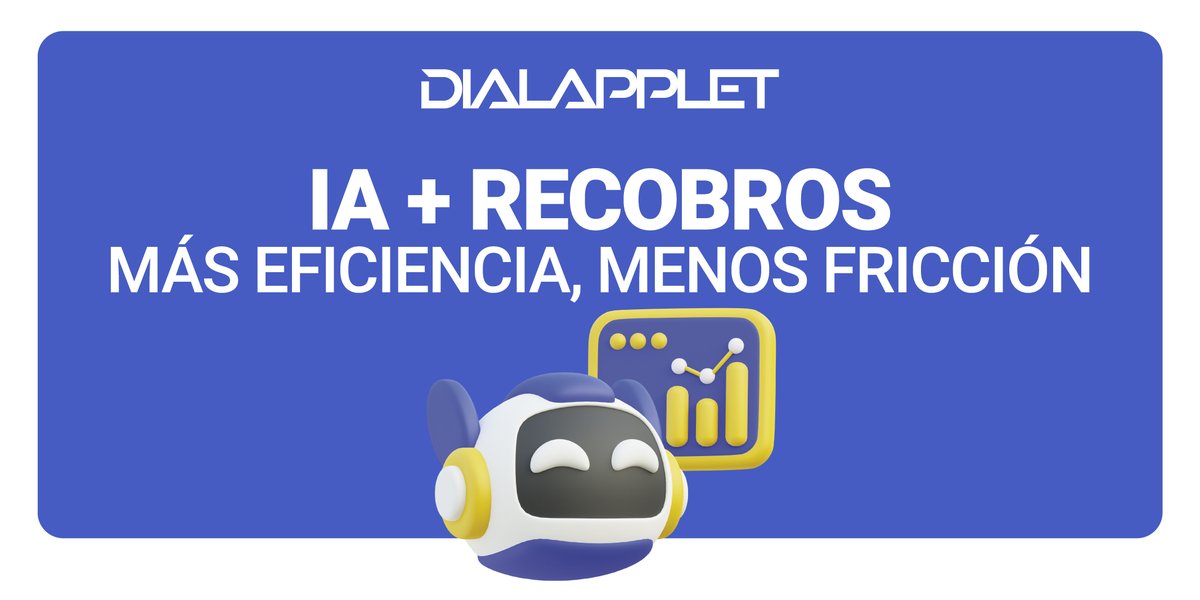 La #IA está revolucionando los recobros 📞🤖

+30% en eficiencia, trato más humano y estrategias 100% personalizadas.

¿Quieres verlo en acción? dialapplet.com/solicita-demo/
Leer más dialapplet.com/ia-en-recobros…

#DialApplet #IAenRecobros #CallCenter