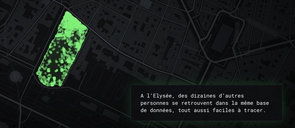 Le Monde a eu accès à une base de données publicitaires, qui permettent de traquer des individus dans leurs déplacements. Et notamment des gens travaillant à l'Elysée, dans des bases militaires liées à la dissuasion nucléaire, dans l'industrie de l'armement ou dans les services