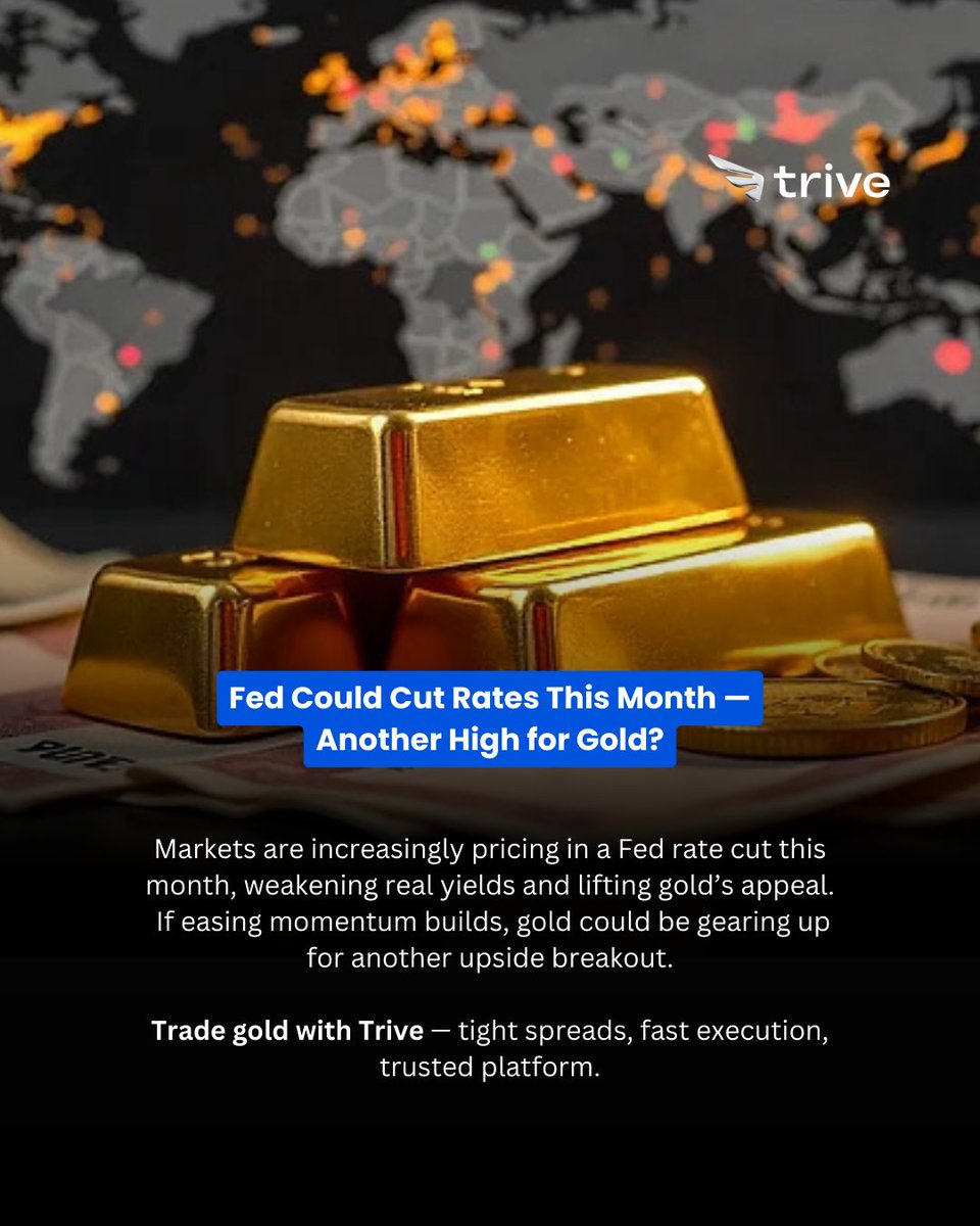 triveintsocial's tweet photo. Rate-cut expectations are boosting gold’s strength.
A potential upside breakout is now on investors’ radar.

With Trive, you gain the advantage in gold trading.

#TriveInternational #MarketInsights https://t.co/VpmIlVPeP9