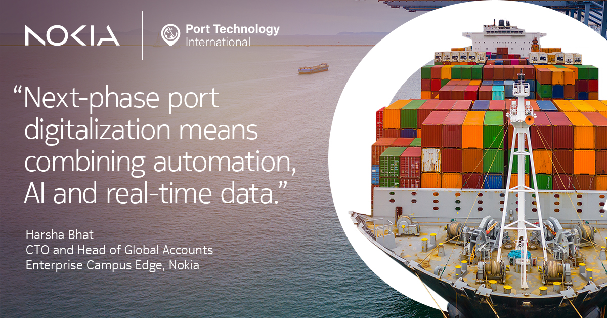 nokiaindustries's tweet image. From remote-controlled cranes to autonomous vehicles, digitalization and automation are reshaping ports. Benefits extend beyond efficiency, including lower emissions, fewer errors, and 24/7 operations.

Get your #SmartPort blueprint: nokia.ly/4p3bUrS

@PortTechnology