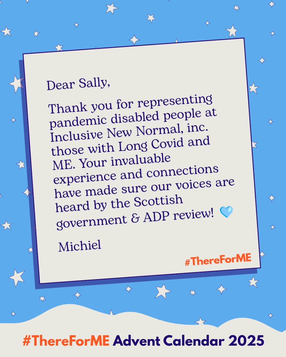 ThereForME_UK's tweet image. December 10th. Thank you for being #ThereForME, @SalWitcher @InclusiveNew! 

Sally is the founder of Inclusive New Normal, a social enterprise aiming to drive forward learning from the  pandemic, towards a safe, inclusive new normal. Nominated by Michiel. ✨