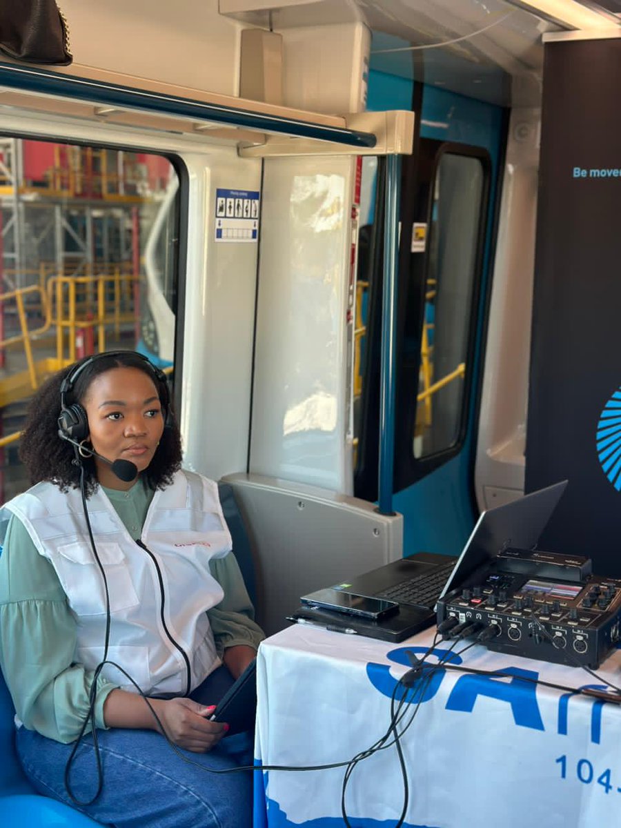 PRASA_Group's tweet photo. This morning PRASA Group CEO, Mr. Hishaam Emeran and @RailGibela CEO Mr. Reggie Boqo are Live on #TheTalkingPoint with @CathyMohlahlana highlighting Gibela’s Manufacturing capabilities to fulfil PRASA’s Rail Modernisation targets of 600 trains by 2030. @SAfmRadio #IsitimelaSabantu #ThePeoplesTrain