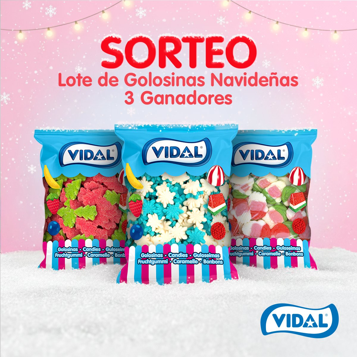 Vidal_Golosinas's tweet image. 🎄✨ ¡SORTEO NAVIDEÑO! ✨🎄

La magia de la Navidad viene en forma de… ¡chuches! 🎅❄️🎁

🎁 Sorteamos un lote goloso navideño con:
🌲 Árboles
❄️ Copos de nieve
🎅 Papá Noeles
… y mucho sabor del bueno 🍬✨

🎉 3 ganadores se lo llevarán a casa 🎁🍬

Para participar:
✅ Síguenos…