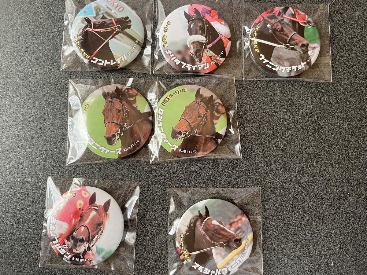 ダービー馬列伝くじ 缶バッジ コンプセット